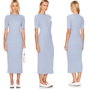 VARLEY • Maeve Knit Midi Dress in Ashley Blue - Large
